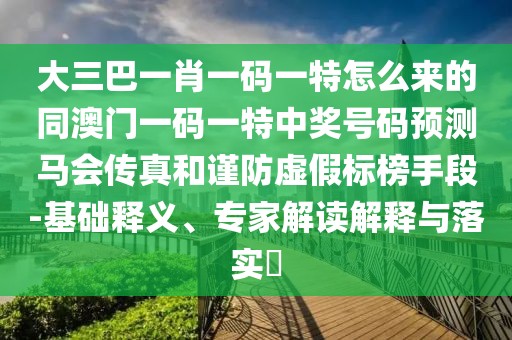 大三巴一肖一碼一特怎么來的同澳門一碼一特中獎(jiǎng)號碼預(yù)測馬會(huì)傳真和謹(jǐn)防虛假標(biāo)榜手段-基礎(chǔ)釋義、專家解讀解釋與落實(shí)?