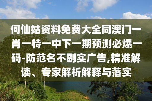 何仙姑資料免費大全同澳門一肖一特一中下一期預測必爆一碼-防范名不副實廣告,精準解讀、專家解析解釋與落實